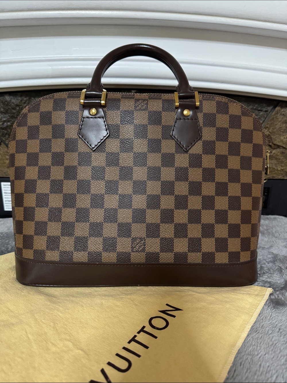 Louis Vuitton Damier Ebene Brown Top-Handle Briefcase